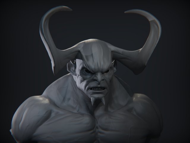 Horned Demon 3d Porn - demon head sculpt 10 3D Model in Monster 3DExport