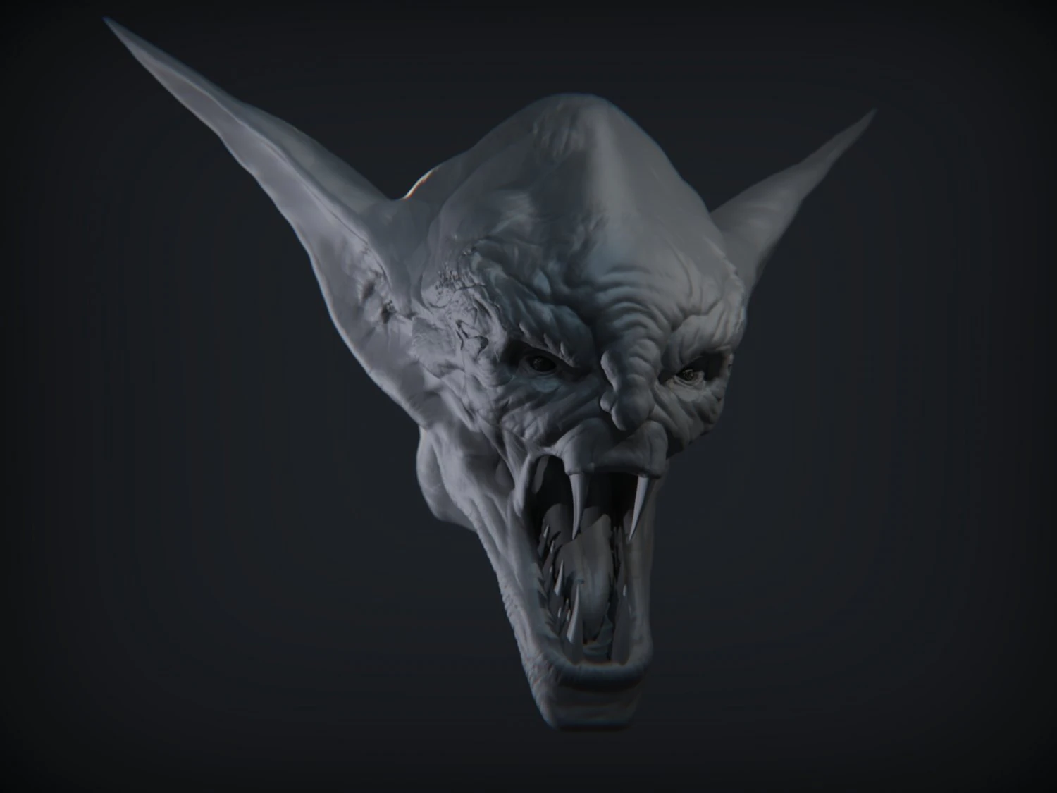 demon head sculpt 11 3D Model .c4d .max .obj .3ds .fbx .stl .blend 