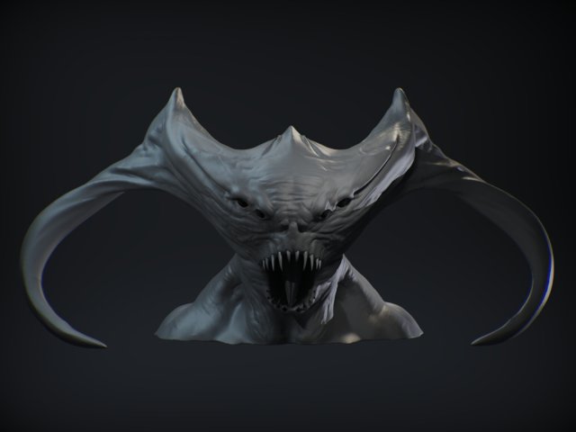 demon head sculpt 12 3D Model .c4d .max .obj .3ds .fbx .stl .blend 