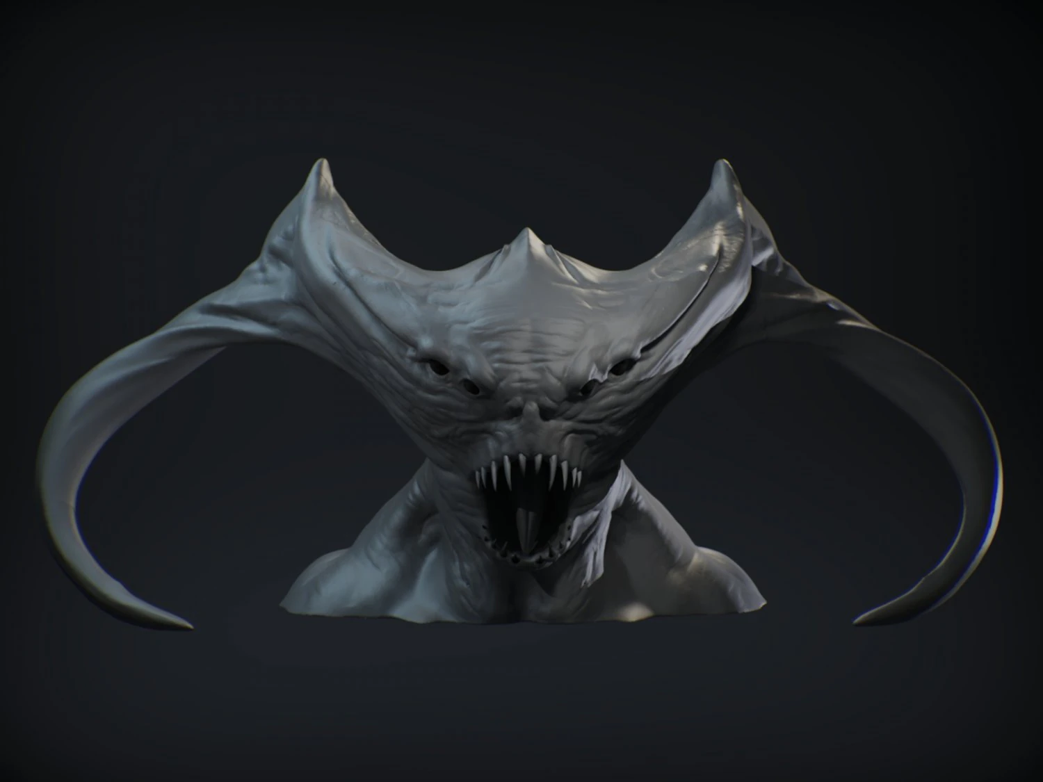 demon head sculpt 12 3D Model .c4d .max .obj .3ds .fbx .stl .blend