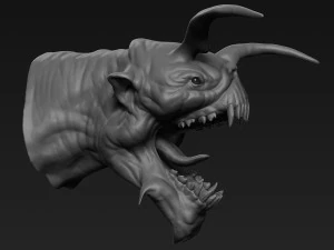 escultura de cabe&ccedil;a de dem&ocirc;nio 13 Modelo 3D