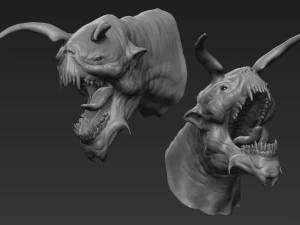 escultura de cabe&ccedil;a de dem&ocirc;nio 13 Modelo 3D