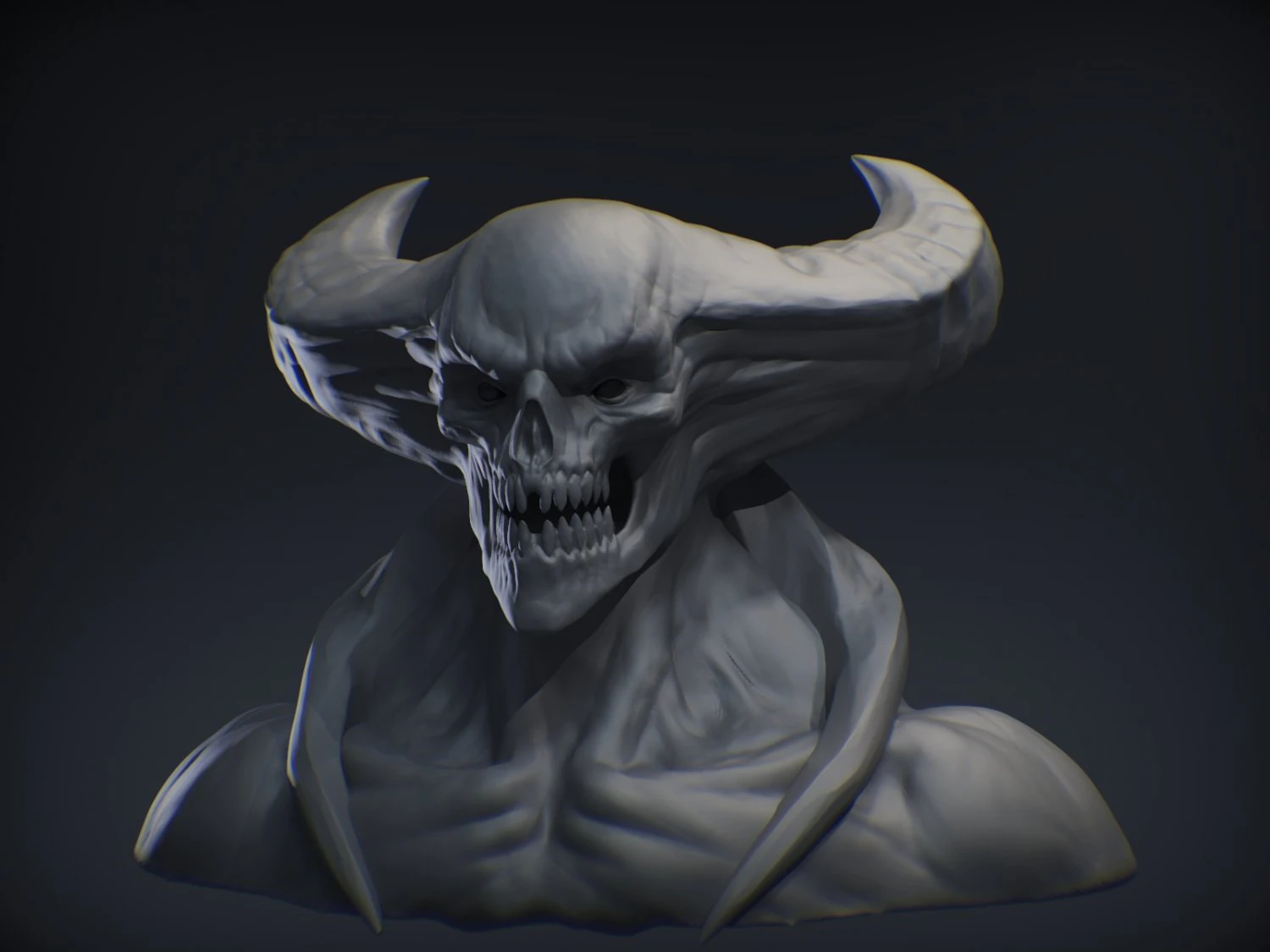 demon head sculpt 14 3D Model .c4d .max .obj .3ds .fbx .stl .blend