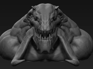 escultura de cabe&ccedil;a de dem&ocirc;nio 15 Modelo 3D