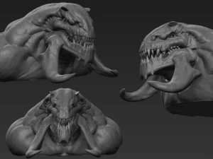 escultura de cabe&ccedil;a de dem&ocirc;nio 15 Modelo 3D