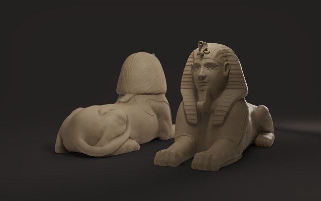 egyptian sphinx 3d print 3D Model .c4d .max .obj .3ds .fbx .stl .blend 