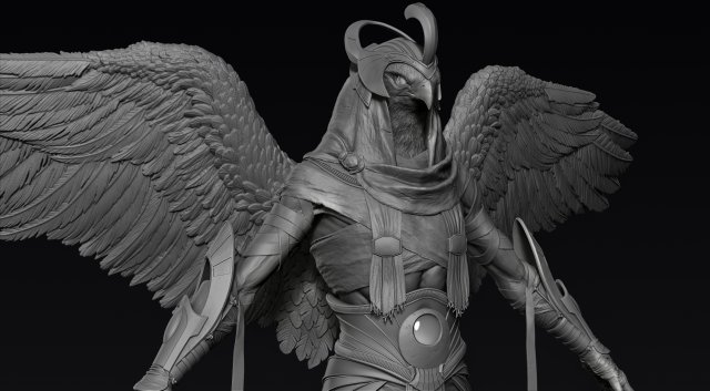 egyptian god horus 3D Model .c4d .max .obj .3ds .fbx .stl .blend 