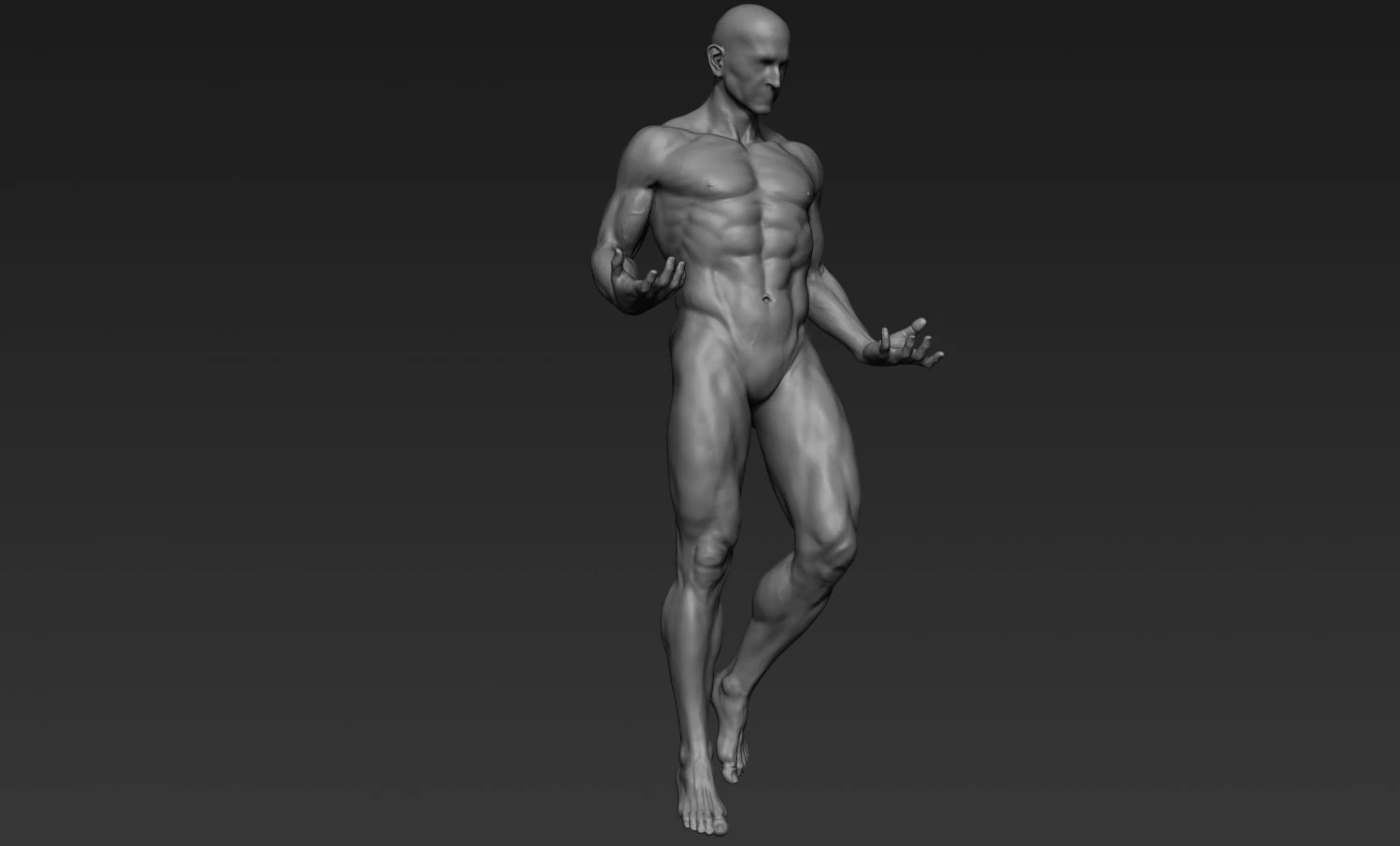 pose de escultura de corpo inteiro masculino 1 Modelo 3D .c4d .max .obj .3ds .fbx .stl .blend