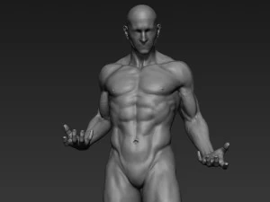 pose de escultura de corpo inteiro masculino 1 Modelo 3D