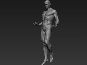 pose de escultura de corpo inteiro masculino 1 Modelo 3D