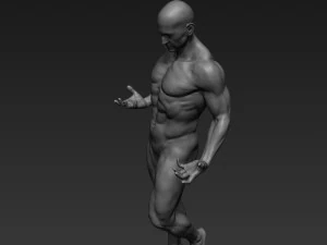 pose de escultura de corpo inteiro masculino 1 Modelo 3D