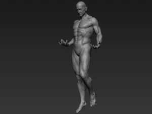 pose de escultura de corpo inteiro masculino 1 Modelo 3D