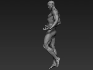 pose de escultura de corpo inteiro masculino 1 Modelo 3D