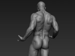 pose de escultura de corpo inteiro masculino 1 Modelo 3D