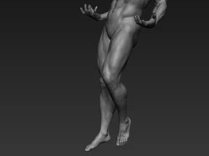 pose de escultura de corpo inteiro masculino 1 Modelo 3D