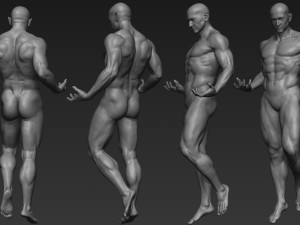 male full body sculpt pose 1 3D Model