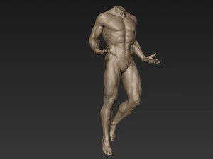 pose de escultura de corpo inteiro masculino 1 Modelo 3D