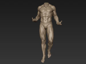 pose de escultura de corpo inteiro masculino 1 Modelo 3D