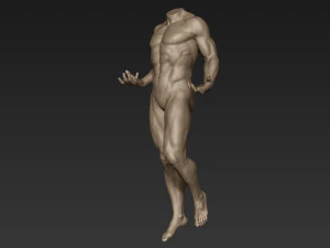pose de escultura de corpo inteiro masculino 1 Modelo 3D