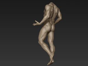pose de escultura de corpo inteiro masculino 1 Modelo 3D