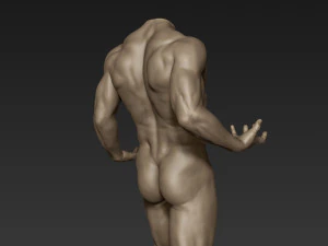 pose de escultura de corpo inteiro masculino 1 Modelo 3D