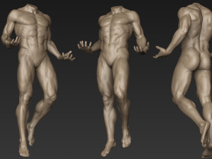 male full body sculpt pose 1 3D Model