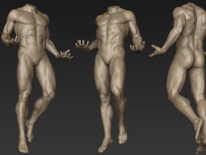 pose de escultura de corpo inteiro masculino 1 Modelo 3D