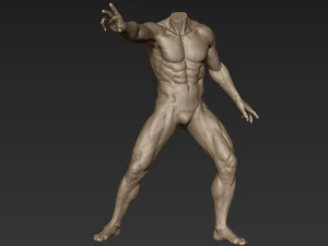 pose de escultura de corpo inteiro masculino 2 Modelo 3D