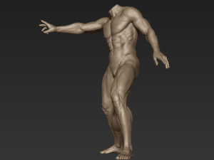 male full body sculpt pose 2 Modelo 3D
