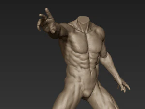 male full body sculpt pose 2 3D Model