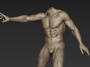 male full body sculpt pose 2 3D Model