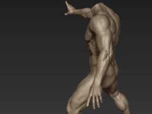 male full body sculpt pose 2 3D Model