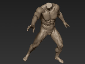 male full body sculpt pose 2 Modelo 3D