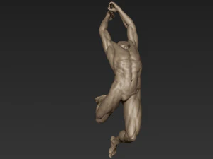 erkek tam v&uuml;cut heykel pozu 3 3D Model