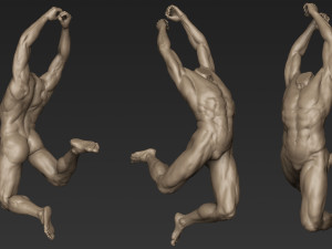 male full body sculpt pose 3 3Dモデル