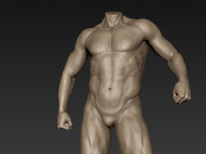 male full body sculpt pose 4 3D Model