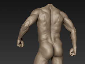 male full body sculpt pose 4 3D Model