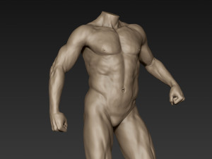 male full body sculpt pose 4 3D Model