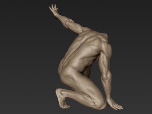 male full body sculpt pose 5 3Dモデル