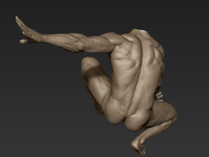male full body sculpt pose 5 3Dモデル