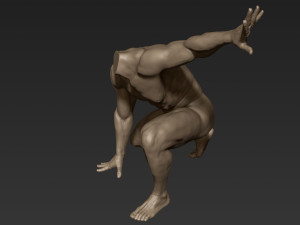 male full body sculpt pose 5 3Dモデル