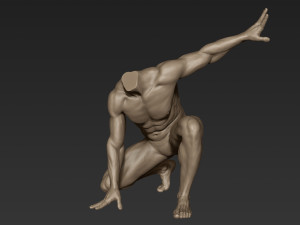 male full body sculpt pose 5 3Dモデル