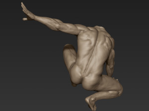 male full body sculpt pose 5 3Dモデル