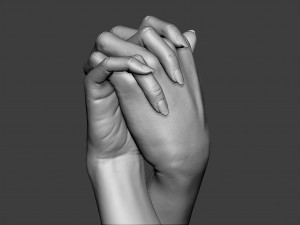 Male and Female Hands 1 3D Print Model