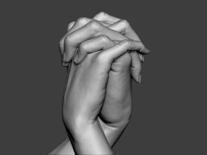 Male and Female Hands 1 3D Print Model