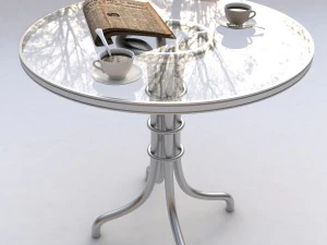 meja kafe terbuka Model 3D