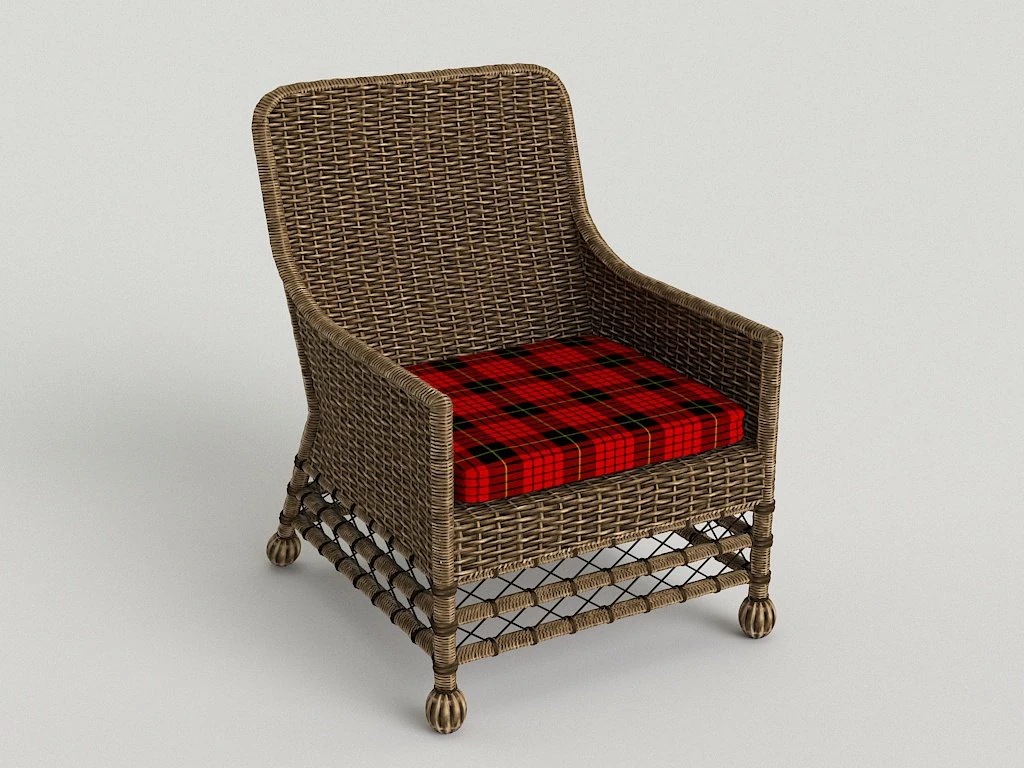 wicker dining chair 3D Model .c4d .max .obj .3ds .fbx .stl .blend 