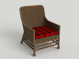 wicker dining chair 3D Model