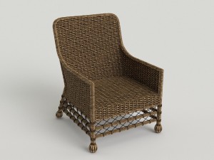 wicker dining chair 3D 模型