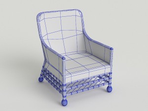 wicker dining chair 3D 模型